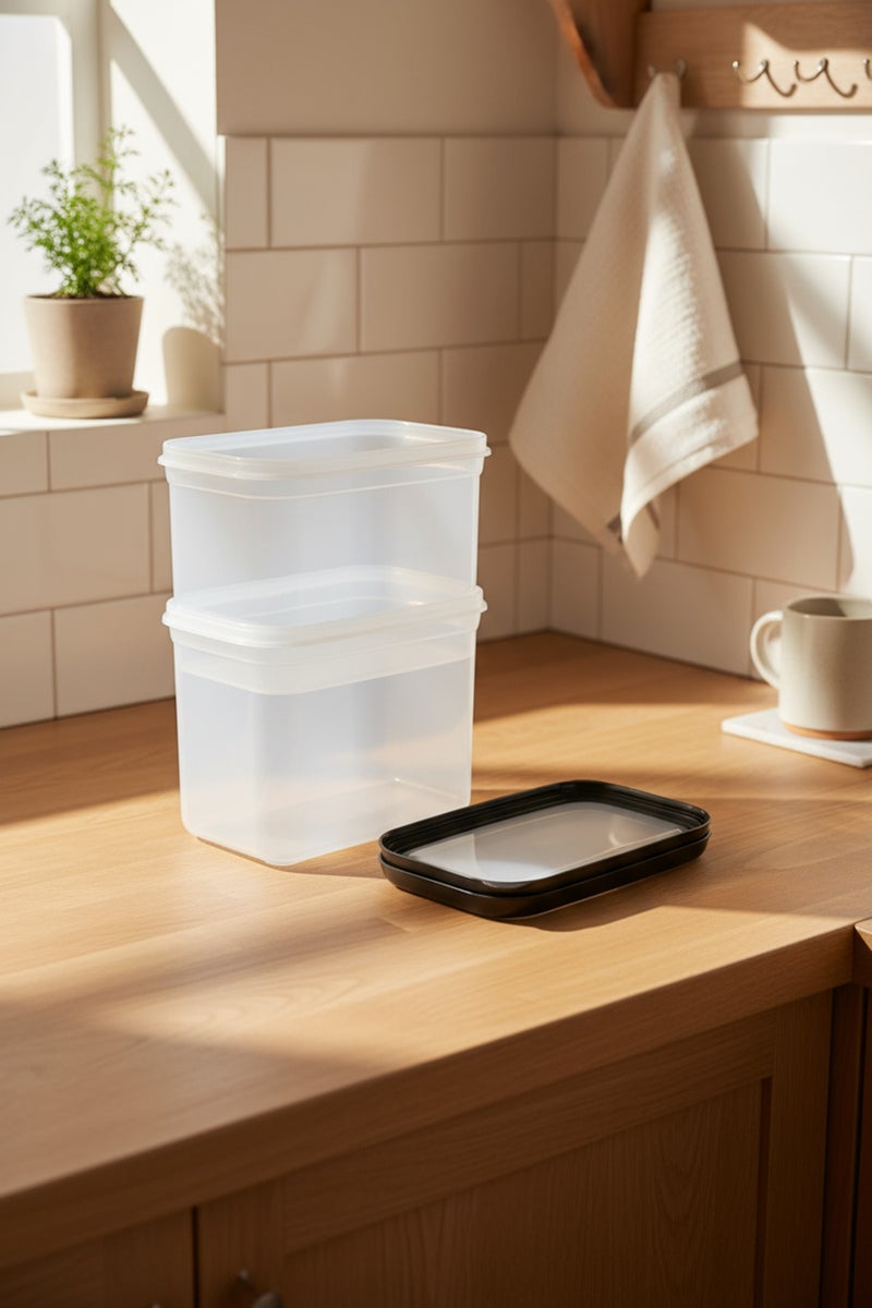 Bernardo Hide Plus 2-Piece Storage Container Black (2X 1.9Lt) (Made in Turkey) - Image 4